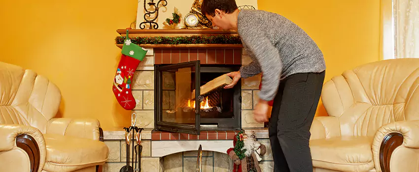 Rusted Metal Fireplace Restoration in Yucca Valley, California